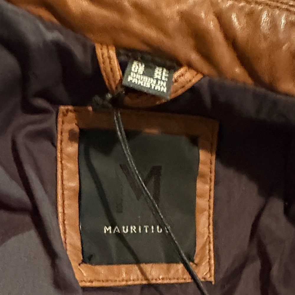 Mauritius men’s Malic cognac leather jacket. Sz XL but runs small. - Picture 10 of 12
